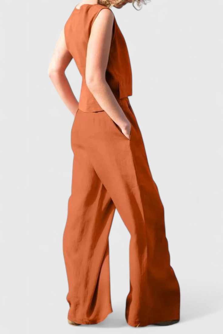 Ärmelloses Vintage-Sommer-Set Yvanne für Damen – Ansicht 3