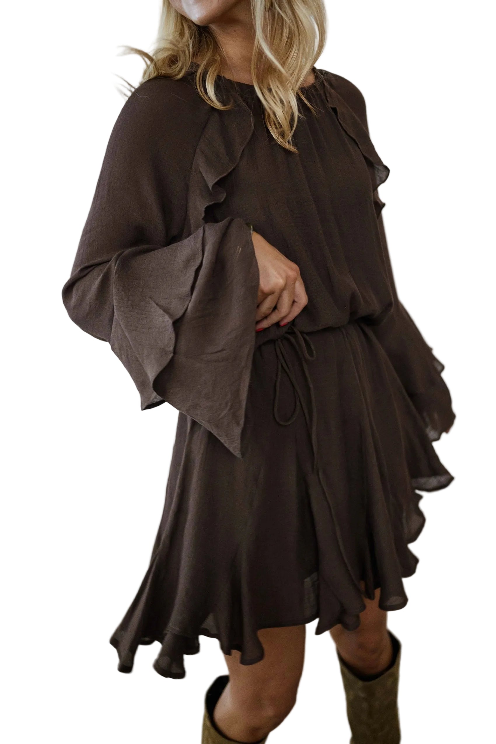 Ophie – Schokoladenbraunes Damenkleid
