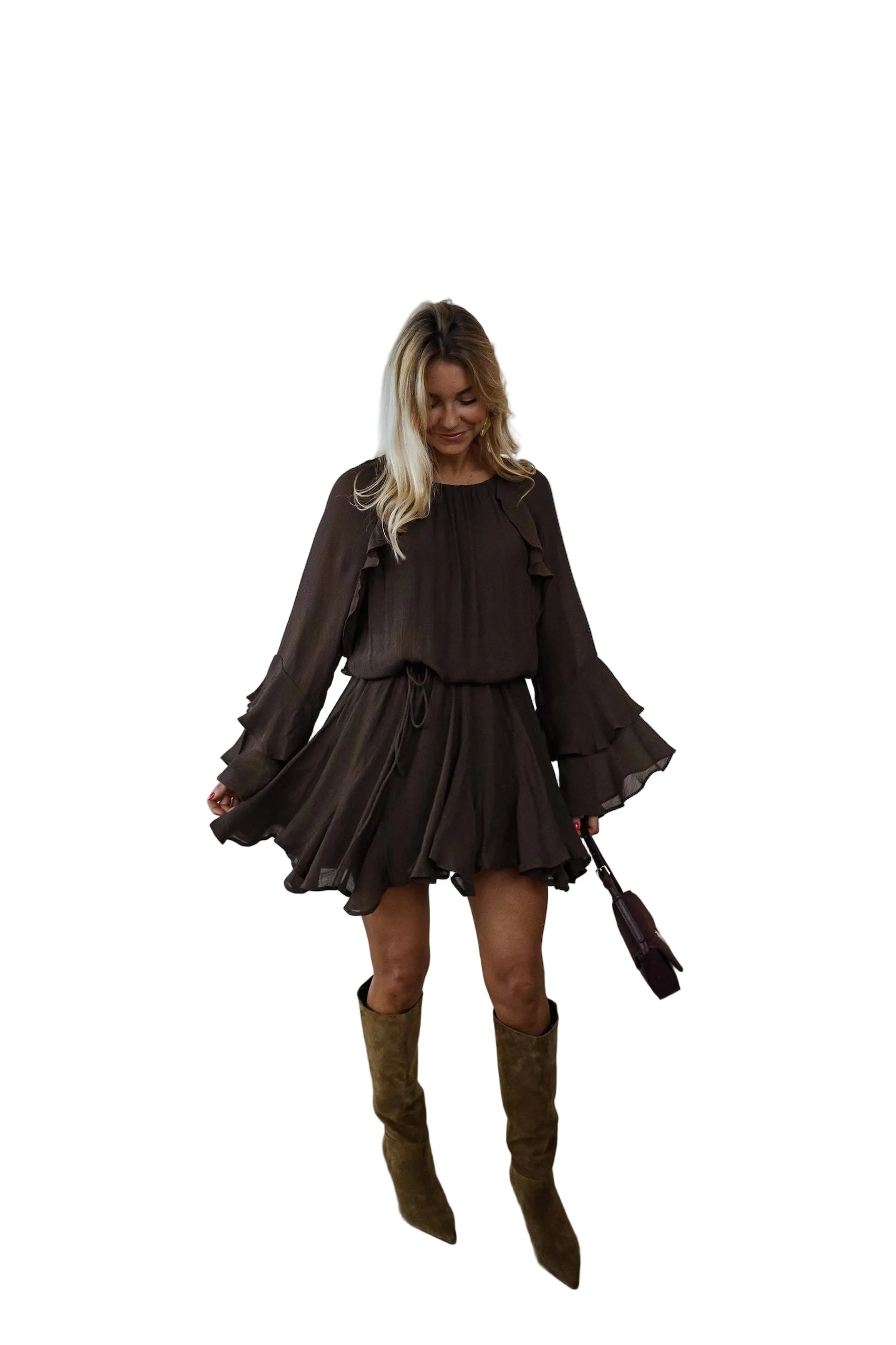 Ophie – Schokoladenbraunes Damenkleid
