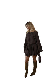 Ophie – Schokoladenbraunes Damenkleid