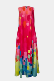Enna – Mehrfarbiges ärmelloses Damenkleid mit V-Ausschnitt – Ansicht 4