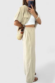 Lani – Lockeres zweiteiliges Damen-Set mit Hemd und gerader Hose – Ansicht 4