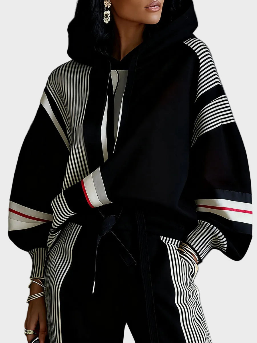 Cirilla – Kapuzenpullover mit abstraktem geometrischem Muster – Ansicht 3