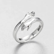 Silberring mit Umarmungsdesign – Ansicht 2