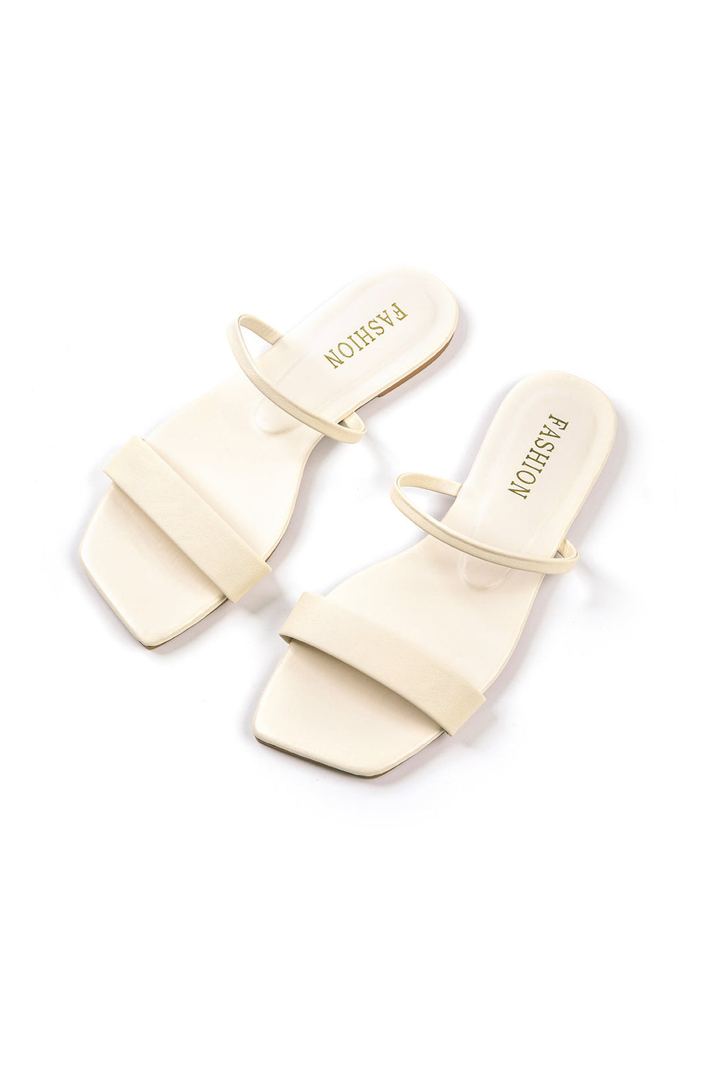 Klassische flache Sandalen mit eckiger Zehenpartie