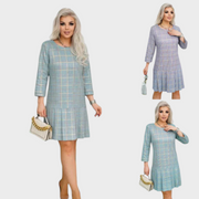 Jennie – Plisseekleid mit Karomuster in A-Linie – Ansicht 6