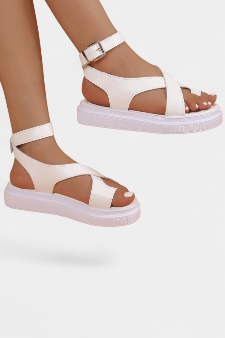 Damen-Plateausandalen Estela mit gekreuzten Riemen – Ansicht 2