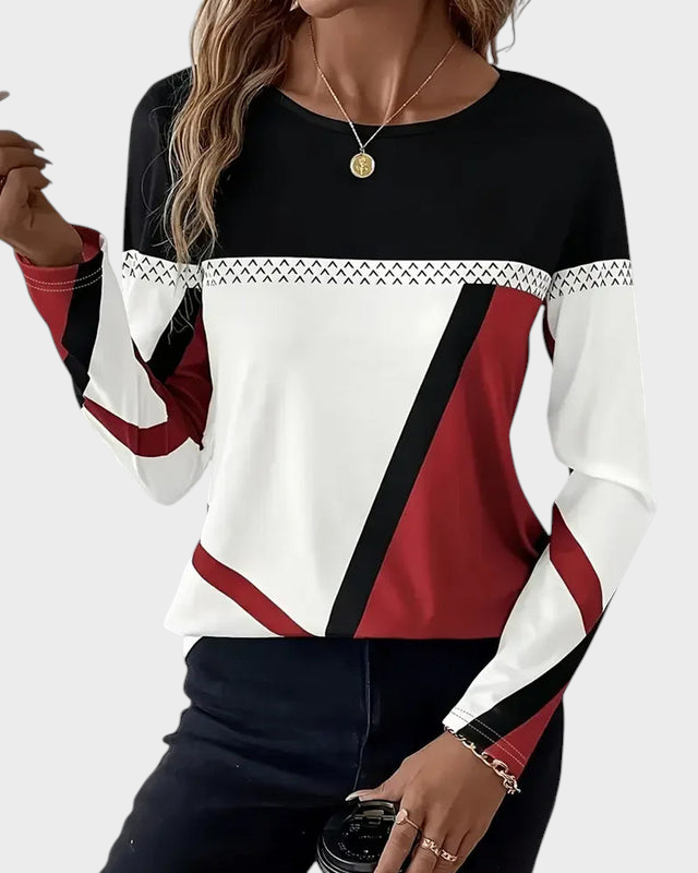 Austria – Lässiges Damen-Langarmshirt mit Rundhalsausschnitt und Print