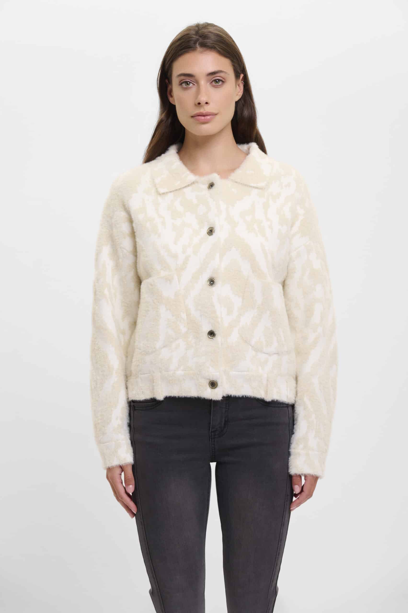 Bubbly – Locker geschnittene Damenjacke mit Ikat-Muster