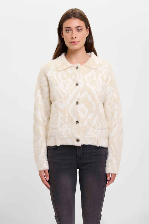 Γυναικείο boxy τζάκετ Bubbly με σχέδιο ikat