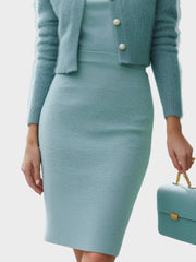 Molly – Klassisches Strickset für Damen mit kurzem Cardigan und Midikleid – Ansicht 3