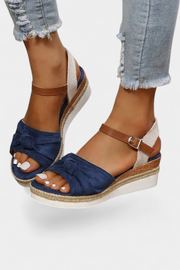 Damen-Plateausandalen Loura mit Schleife und Seilsohle – Ansicht 4