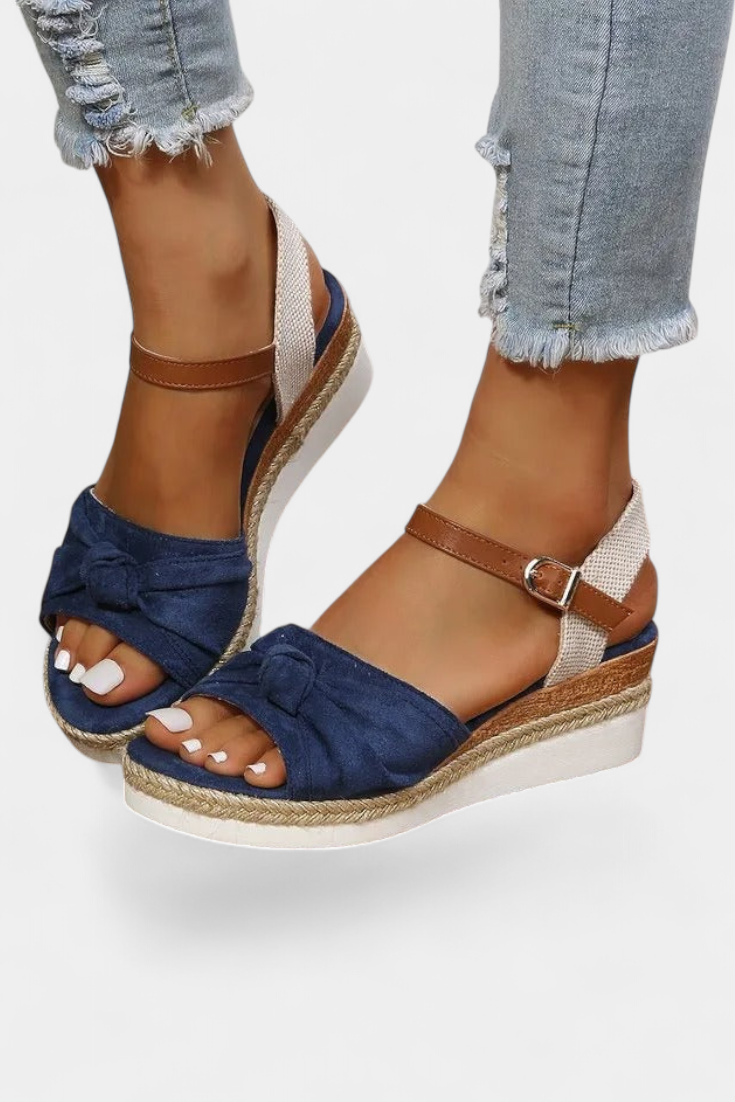 Damen-Plateausandalen Loura mit Schleife und Seilsohle – Ansicht 4