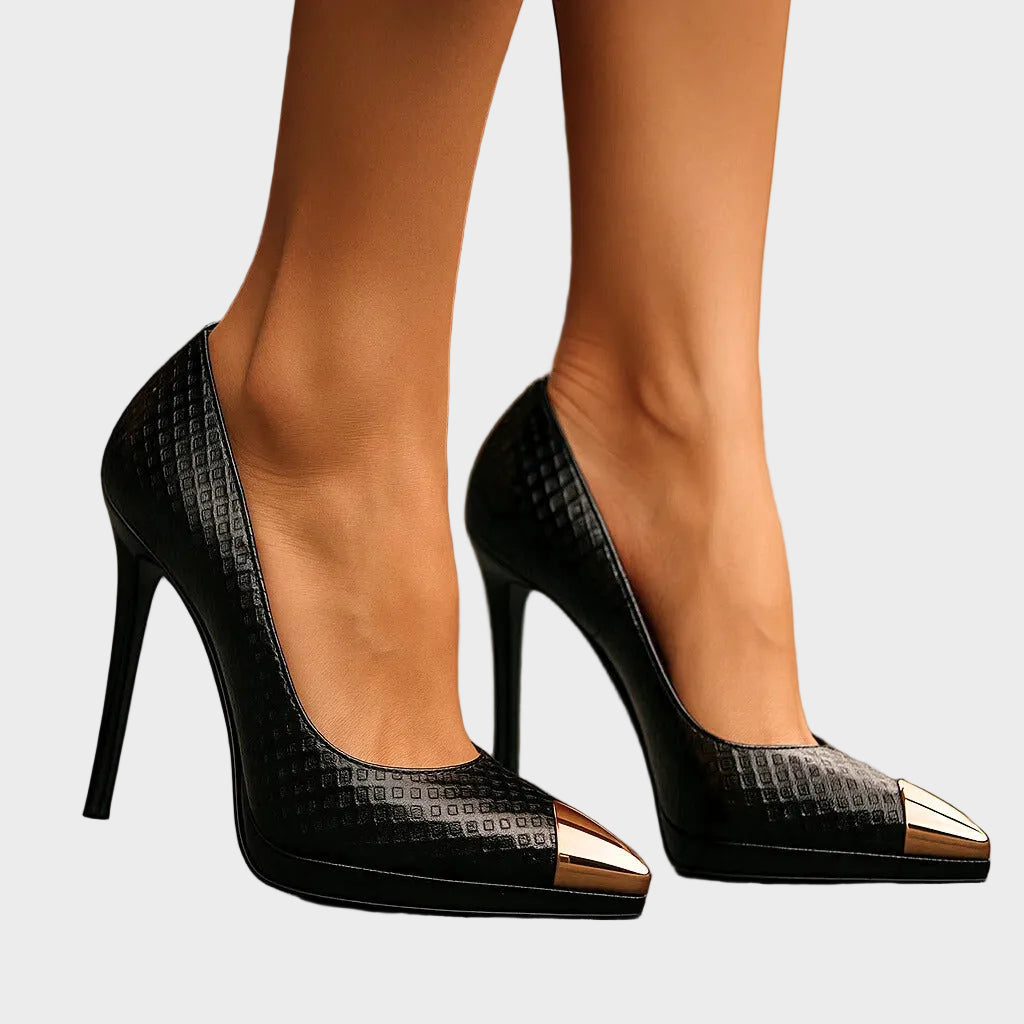 Damen-Pumps Aveline mit goldener Spitze und hohem Absatz – Ansicht 6