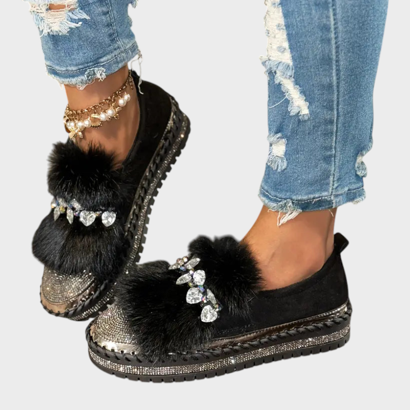 Narzissa – Komfort-Loafer für Damen mit glänzendem Federdetail – Ansicht 4