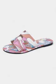 Flache Damen-Sandalen Berenice mit tropischem Muster – Ansicht 5