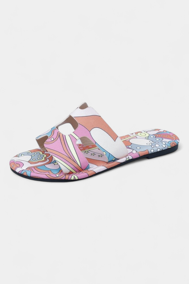 Flache Damen-Sandalen Berenice mit tropischem Muster – Ansicht 5