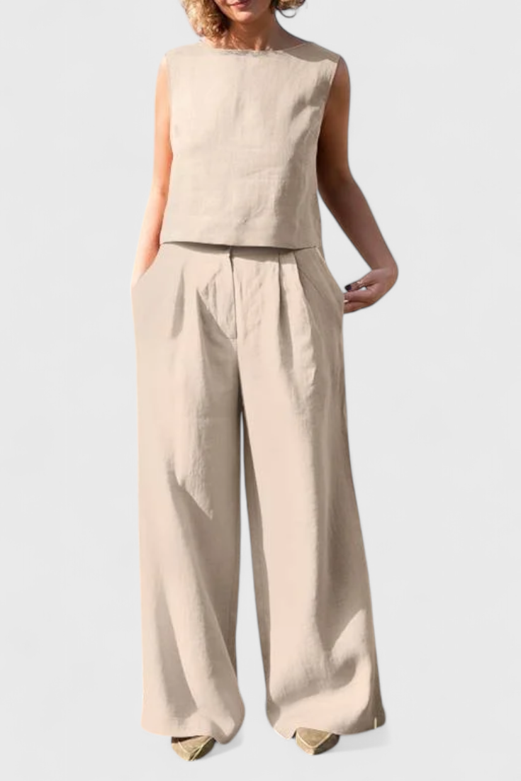 Ärmelloses Vintage-Sommer-Set Yvanne für Damen
