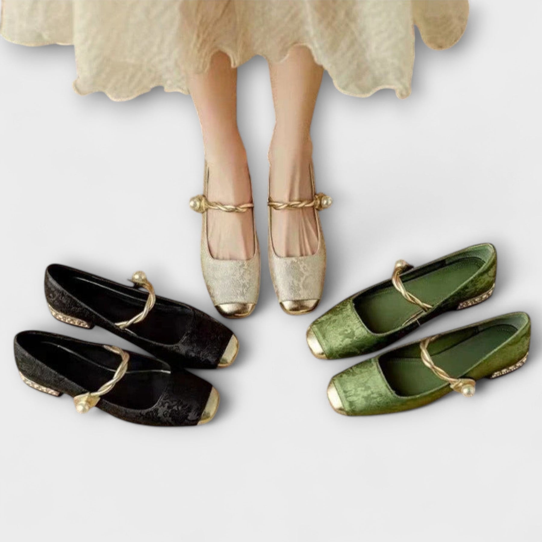 Loki – Damen-Loafer mit niedrigem Absatz und Perlen – Ansicht 7