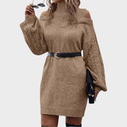 Ninia – Modisches schulterfreies Damen-Strickkleid – Ansicht 3