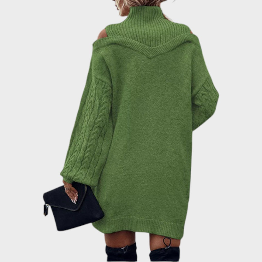 Ninia – Modisches schulterfreies Damen-Strickkleid – Ansicht 11
