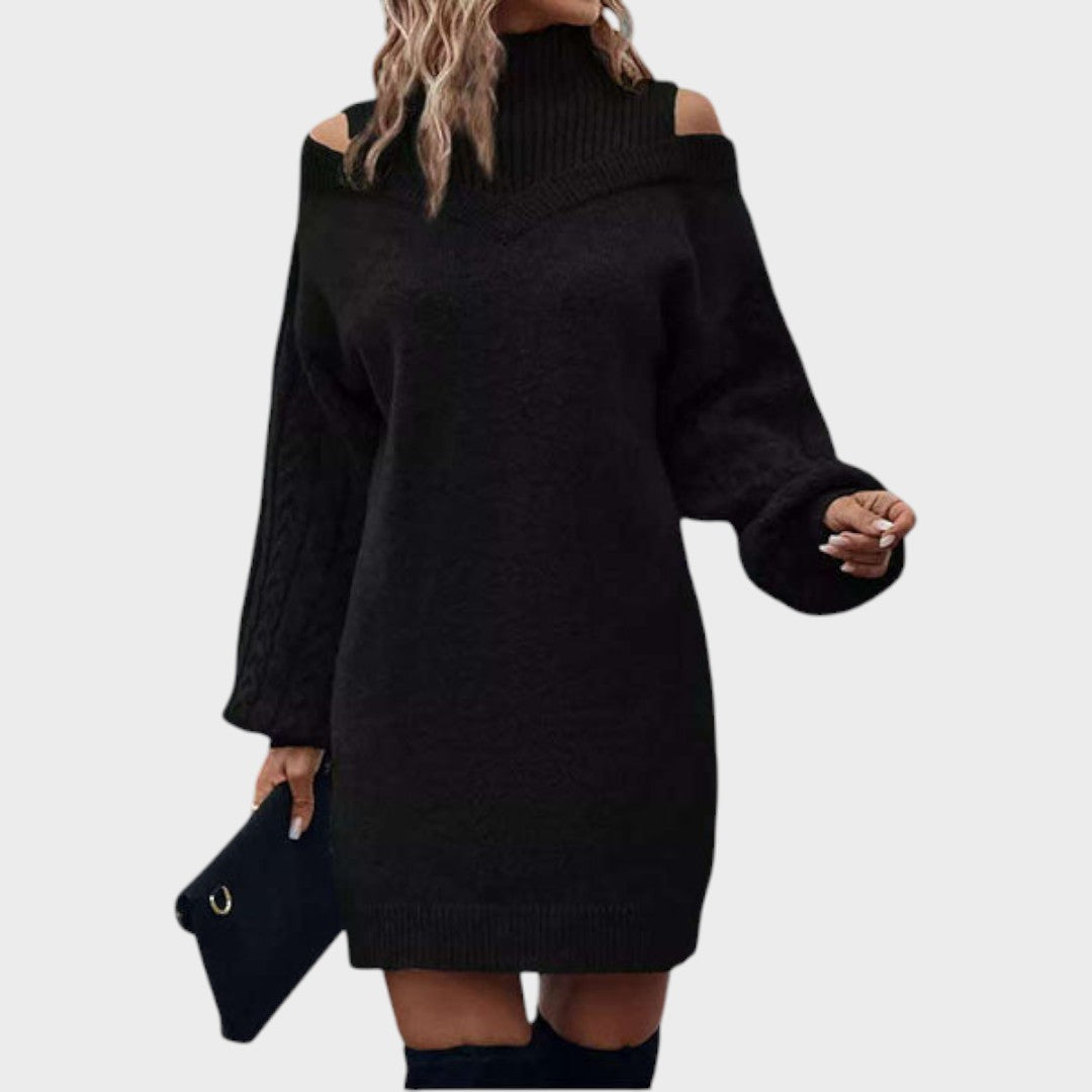 Ninia – Modisches schulterfreies Damen-Strickkleid – Ansicht 13