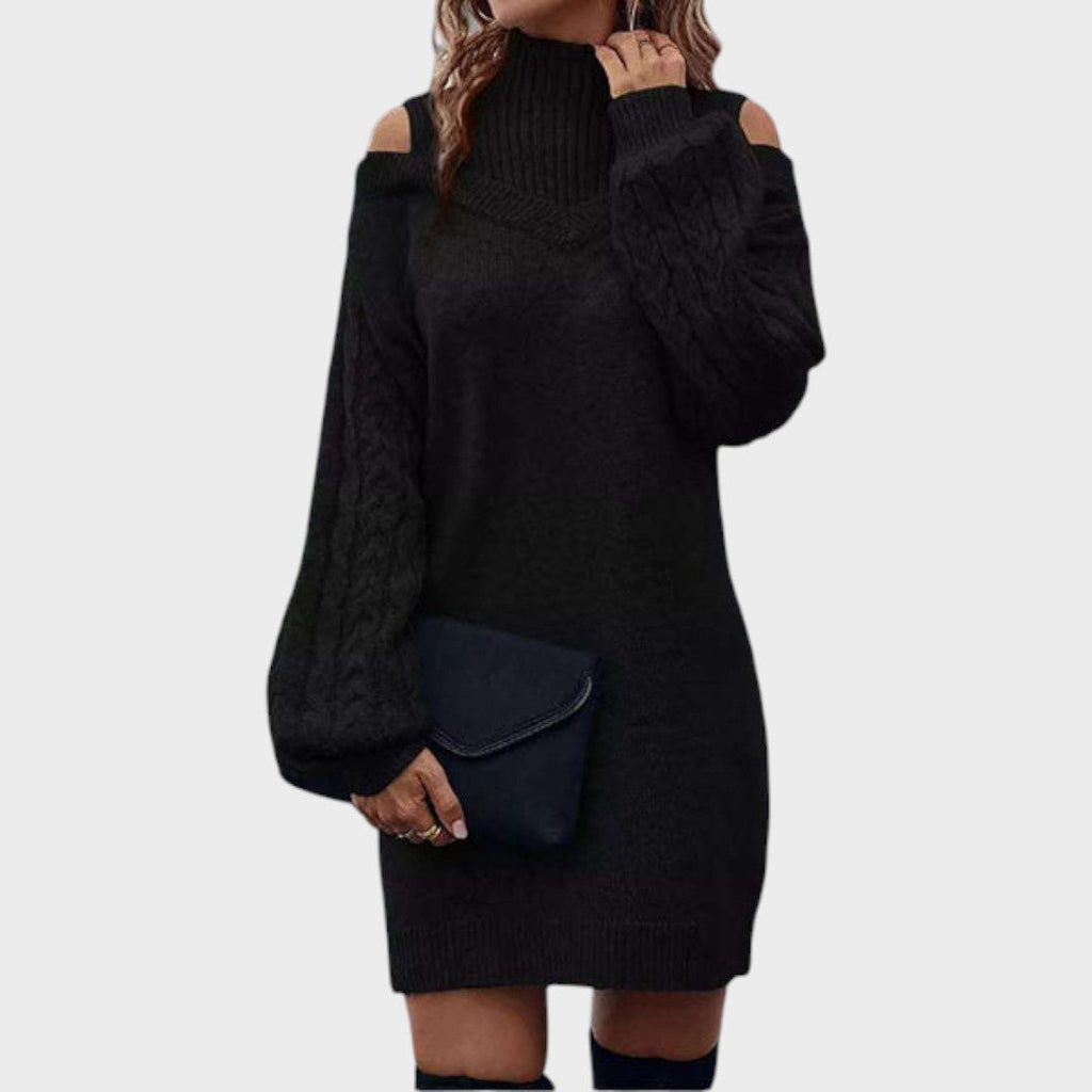 Ninia | Modisches Strickkleid mit freien Schultern