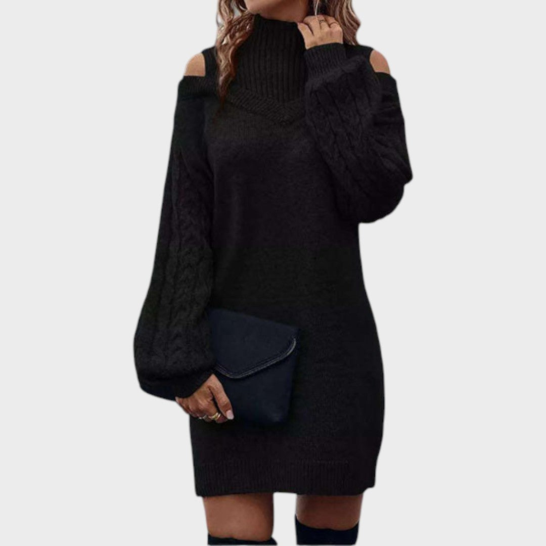 Ninia – Modisches schulterfreies Damen-Strickkleid – Ansicht 14