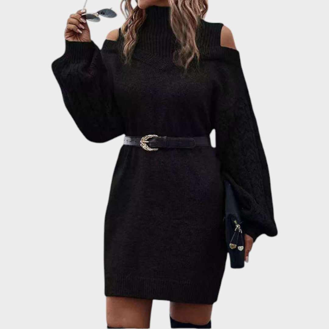 Ninia – Modisches schulterfreies Damen-Strickkleid – Ansicht 15