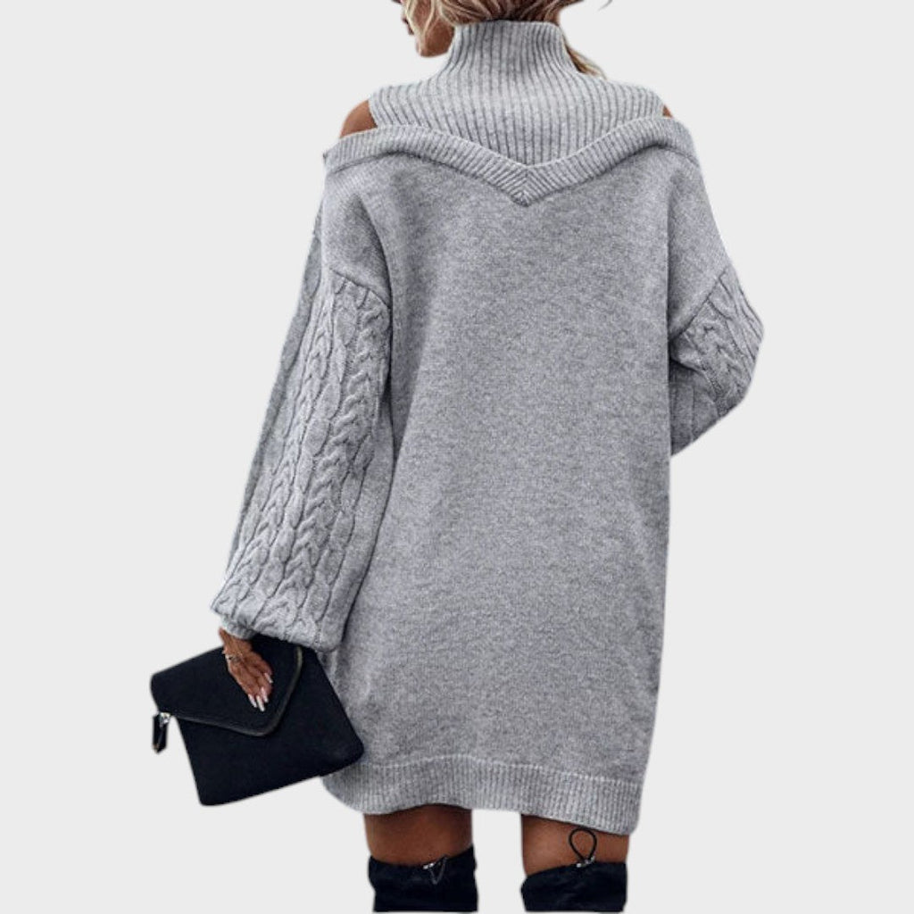 Ninia | Modisches Strickkleid mit freien Schultern