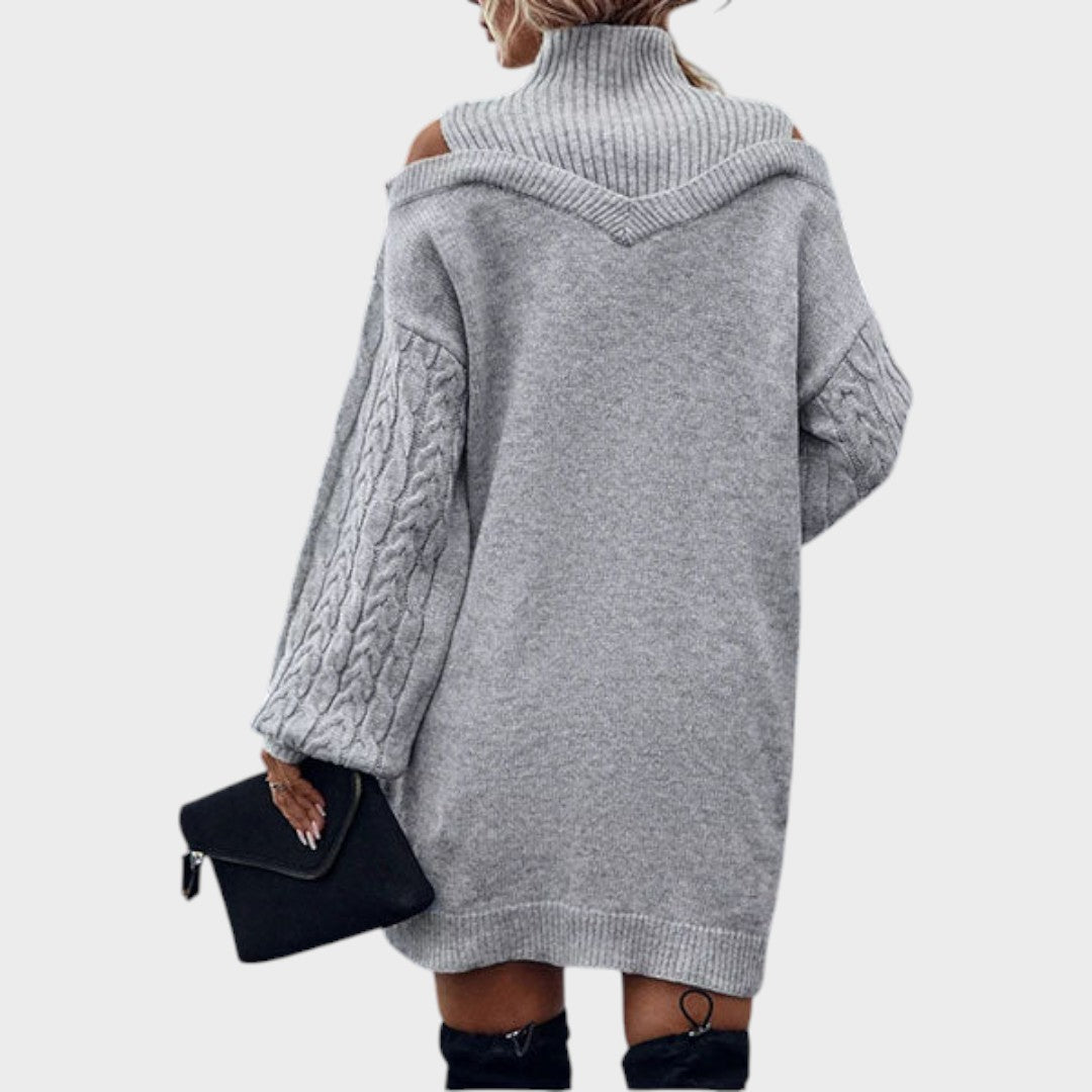 Ninia – Modisches schulterfreies Damen-Strickkleid – Ansicht 9