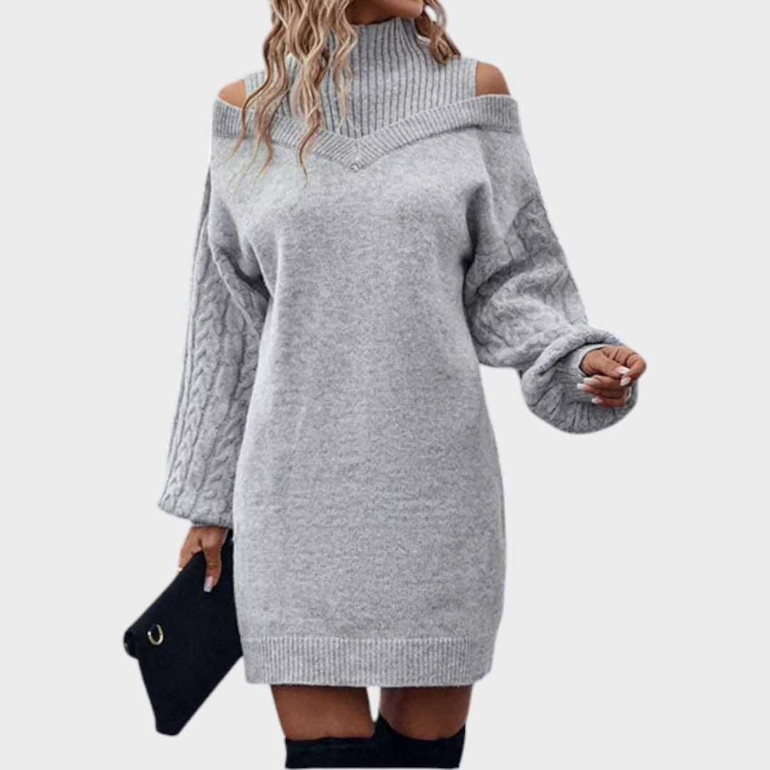Ninia – Modisches schulterfreies Damen-Strickkleid – Ansicht 7