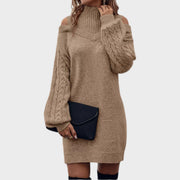 Ninia – Modisches schulterfreies Damen-Strickkleid – Ansicht 2