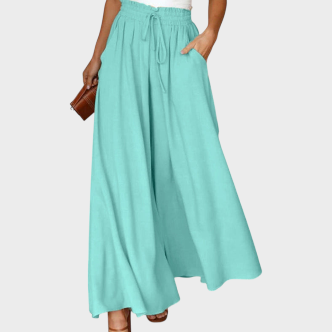 Tory | Coole Seidenhose mit hohem Bund und weitem Bein