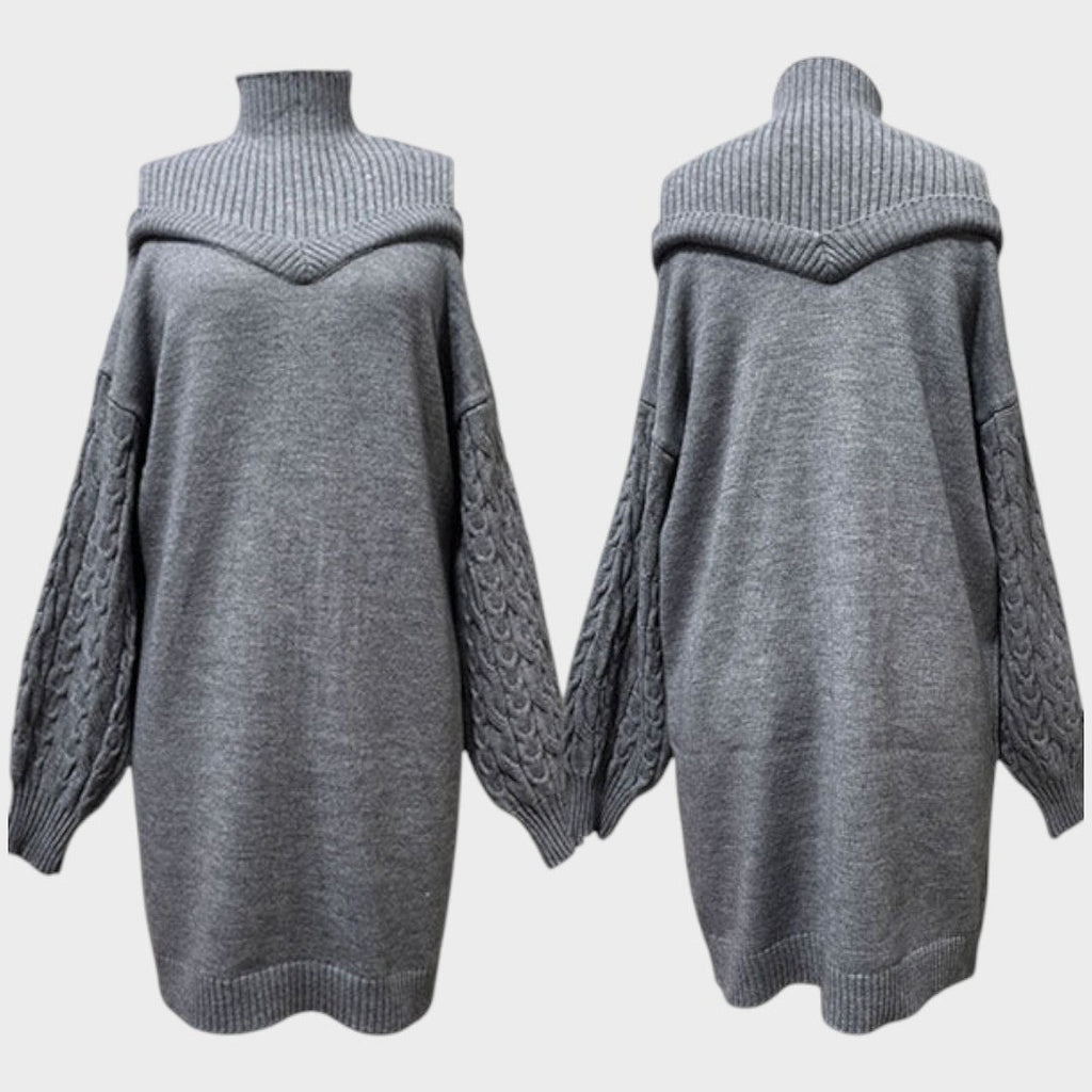 Ninia | Modisches Strickkleid mit freien Schultern