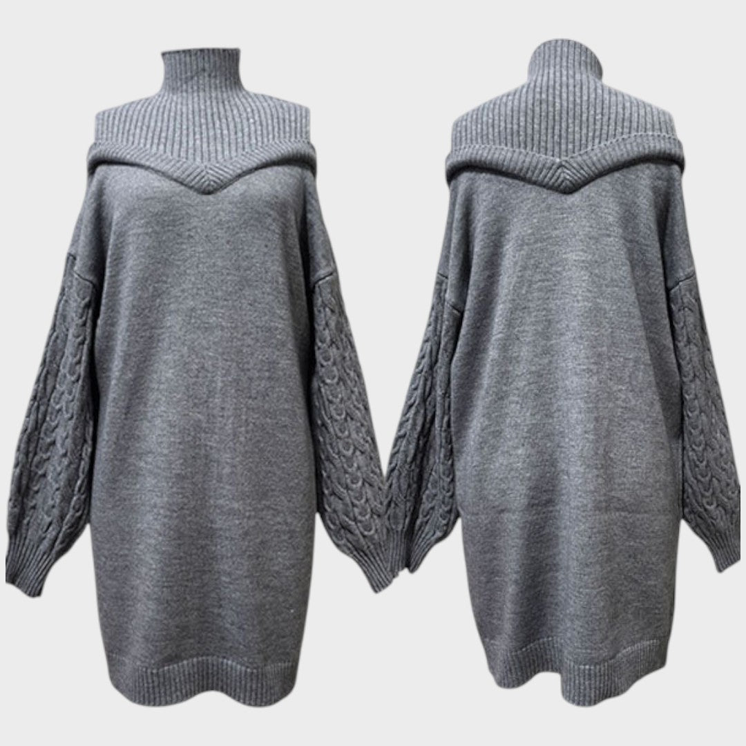 Ninia – Modisches schulterfreies Damen-Strickkleid – Ansicht 16