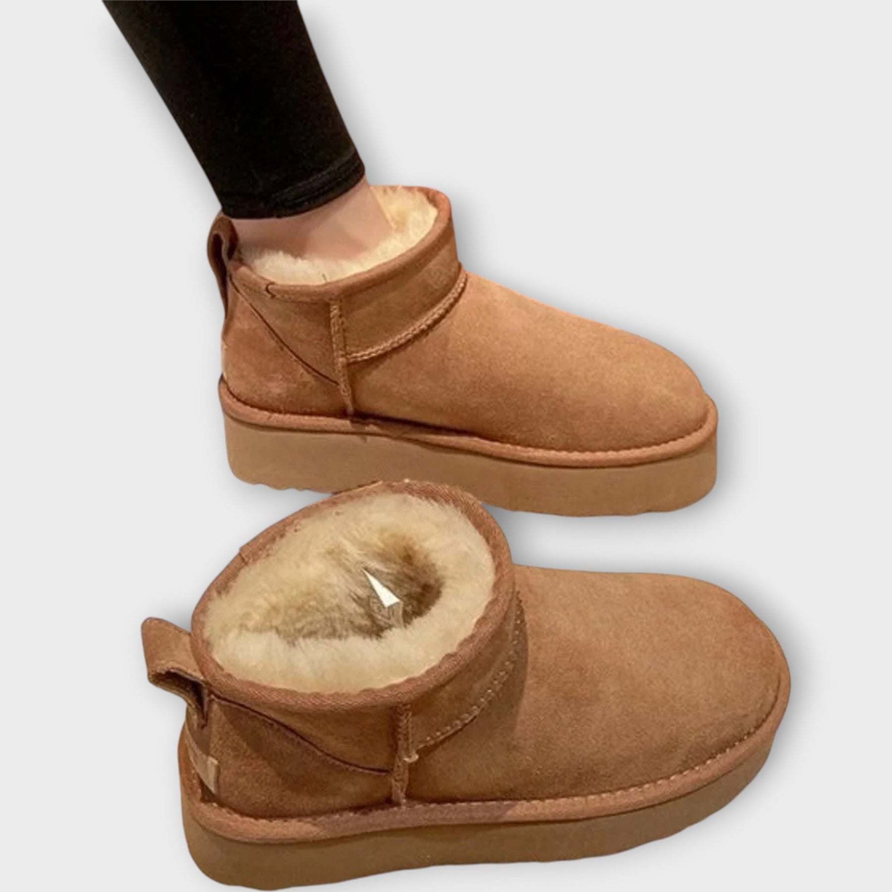 Bequeme Wildlederstiefel für Damen mit warmem Futter – Ansicht 2