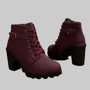 Katni – Schnürstiefeletten für Damen mit Metallschnalle und dicker Sohle – Ansicht 3