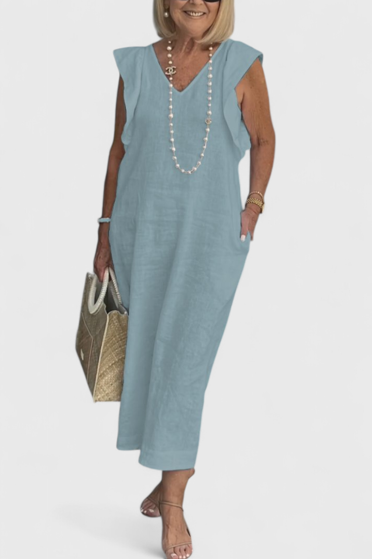 Yurena – Ärmelloses Leinenkleid für Damen – Ansicht 7