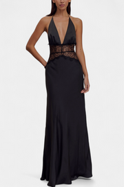 Ashanty – Langes Kleid für Damen mit Neckholder-Ausschnitt und Spitze