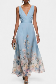 Sauline – Ärmelloses florales Maxikleid für Damen
