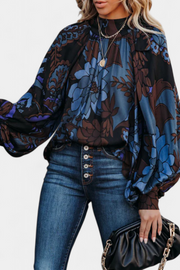 Langarm-Damenbluse Tulay mit buntem Print und Stehkragen – Ansicht 3