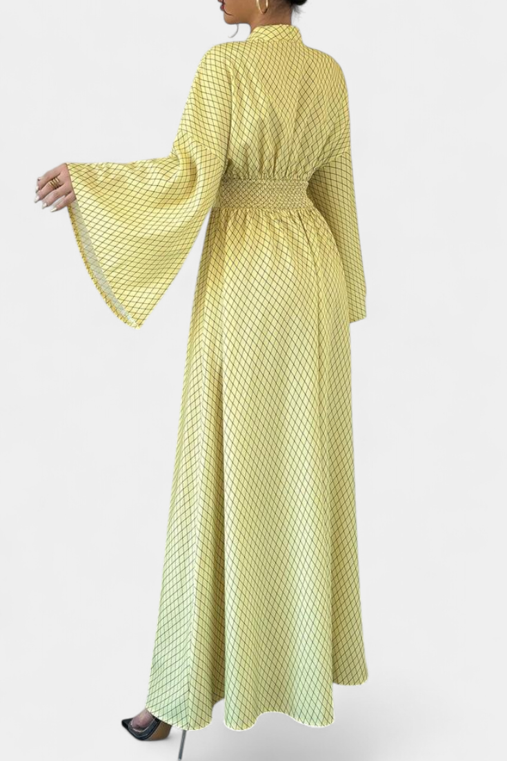 Geometrisches Maxikleid Anelia für Damen mit V-Ausschnitt – Ansicht 4