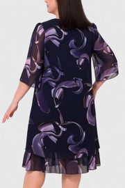 Shriley – Chiffonkleid für Damen mit kunstvollem Swirl-Muster – Ansicht 5