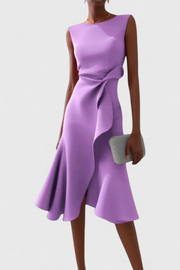 Asymmetrisches Midikleid Claudia für Damen mit Falten – Ansicht 8