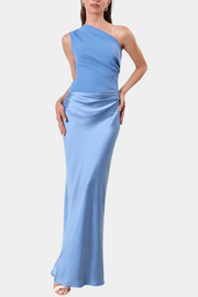 Ottavia – Langes Plisseekleid für Damen mit One-Shoulder-Ausschnitt – Ansicht 9