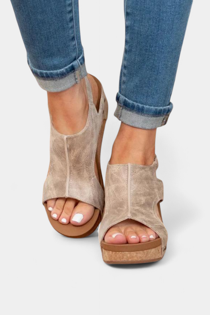 Orthopädische Damen-Keilsandalen Svenja mit Korkfußbett – Ansicht 7