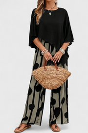 Asymmetrisches Damen-Set Aleida mit bedruckter Hose – Ansicht 5