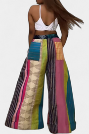 Gestreifte Damen-Freizeithose Claudine mit weitem Bein – Ansicht 3