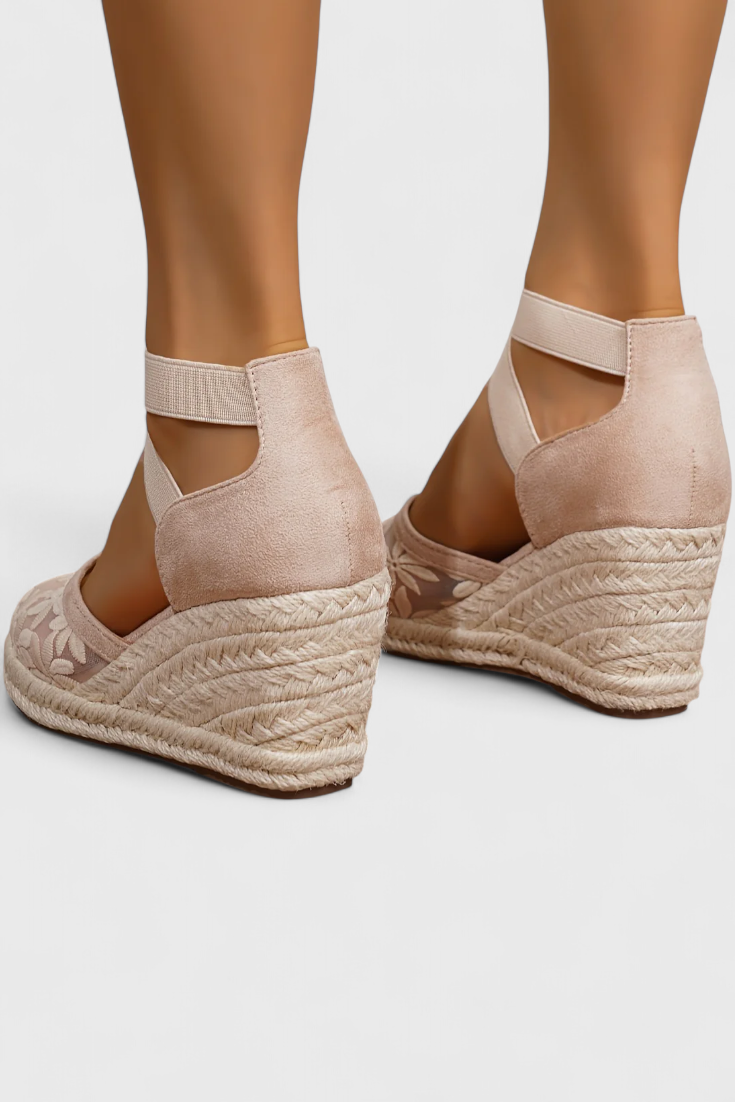 Orthopädische Damen-Sandalen Phylis mit Blumenmuster und Plateau – Ansicht 3